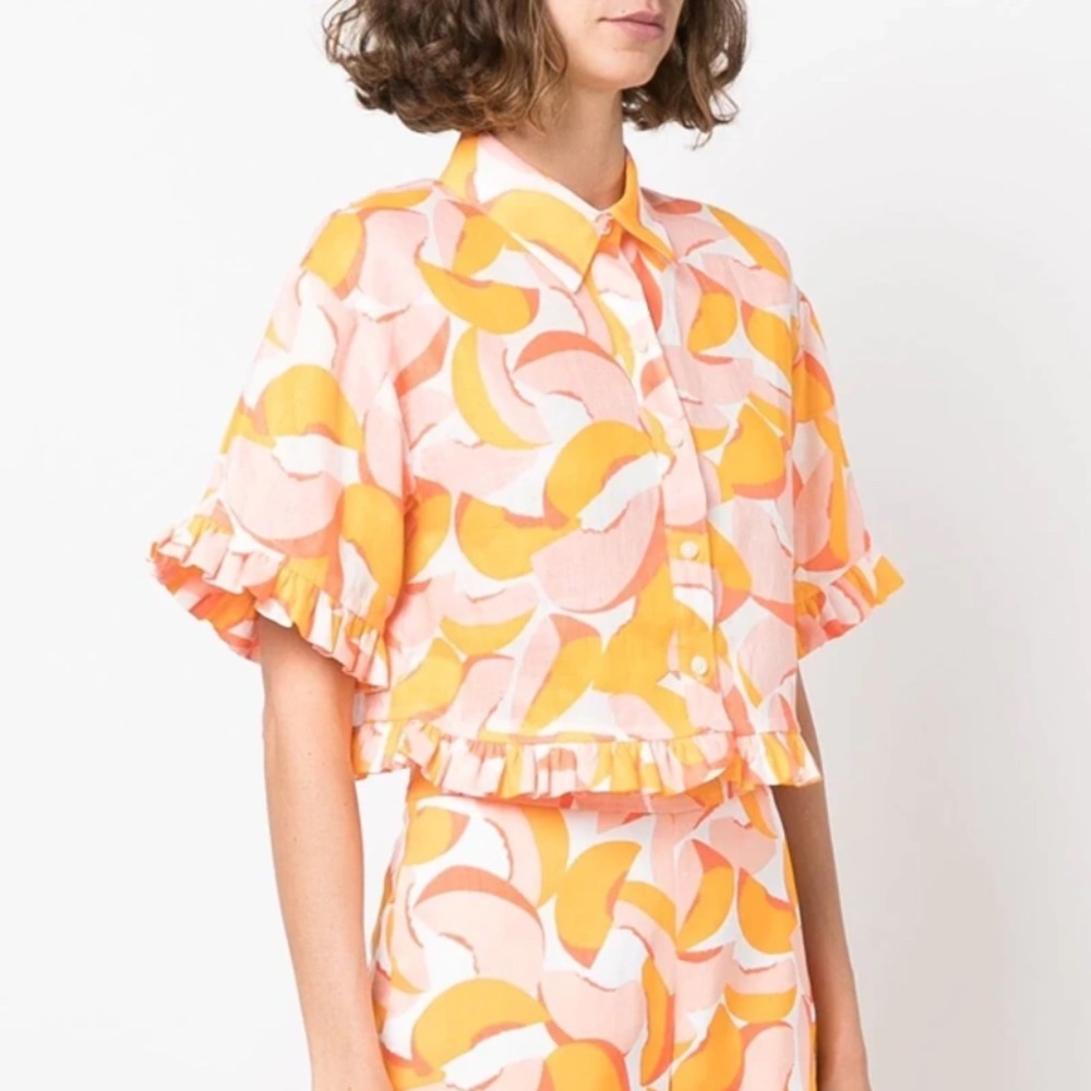 Kate Spade Peaches Cropped Shirt - Picture 3 of 6